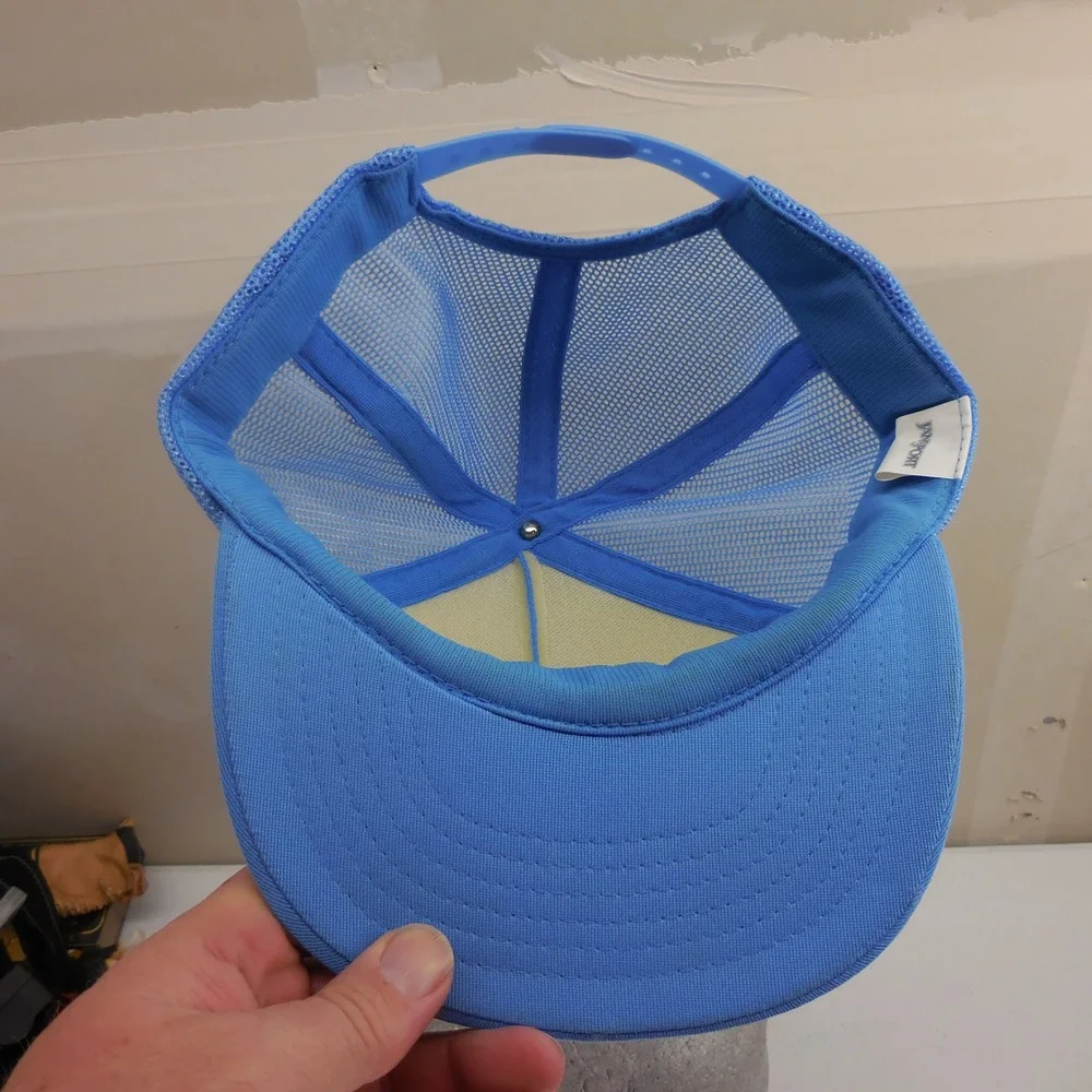 Vintage JanSport HP 84 LA Olympics Win With Teamwork‎ Trucker Hat Blue Snapback